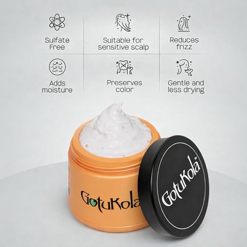 Gotukola Keratin Hair Mask for Dry Damaged Hair – Yellow, Deep Repair & Frizz Control, 500ml