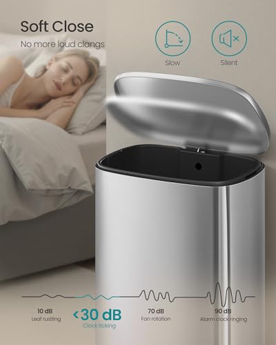 20 Gallon Stainless Steel Trash Can with Step-On Pedal - Silver