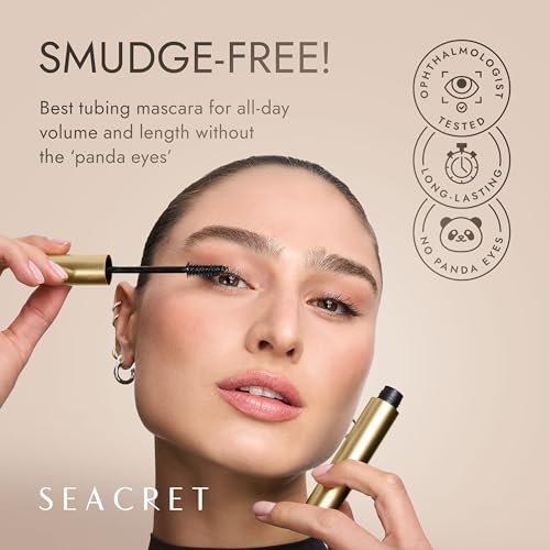 SEACRET Non-Smudge Tubing Mascara - Dead Sea Mineral Infused, Black, 0.28 Oz