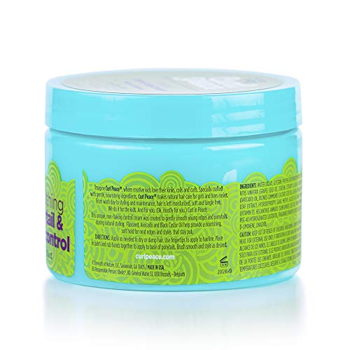 Just For Me Curl Peace Smoothing Ponytail & Edge Control - Finishes & Holds, Contains Flaxseed, Avocado Oil & Black Castor Oil, 5 oz