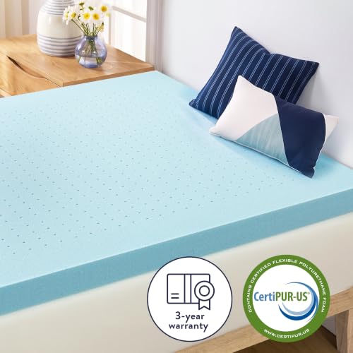 Full 4-Inch Ventilated Gel Memory Foam Mattress Topper – Cooling CertiPUR-US