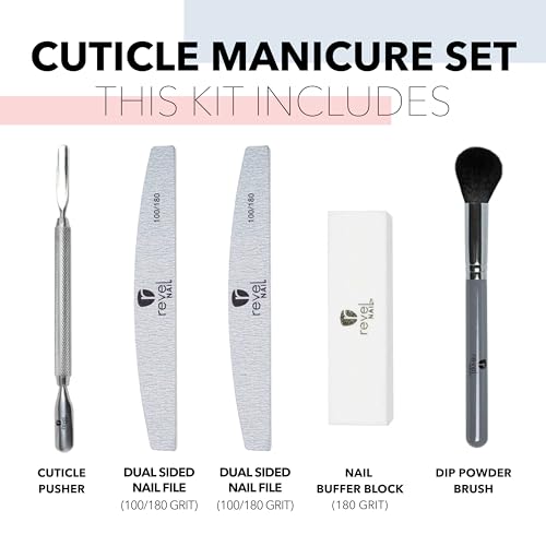Nail Tool Kit for Manicure Pedicure - Dip Powder & Gel Polish Set with Buffers & Clipper