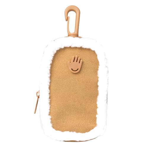 Vegan Shearling Touchland Touchette Pouch with Snap Hook for Hand Sanitizer & Accessories
