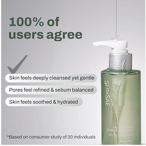 Pore Control Gel to Foam Cleanser, Korean Skincare Face Wash with Green Tea & Chestnut Shell for Oil Control, Deep Pore Cleansing & Makeup Removal, 155ml / 5.24 fl oz