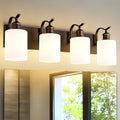 4-Light Bathroom Vanity Light Fixture with Frosted Glass Shades - Oil Rubbed Bronze Variation 2 / 4 Light