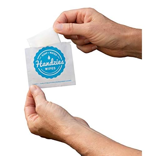 Handzies Soap and Water Wipes Free&Clear Bundle 100 Individually Packaged Singles and Three 30ct Soft Pack