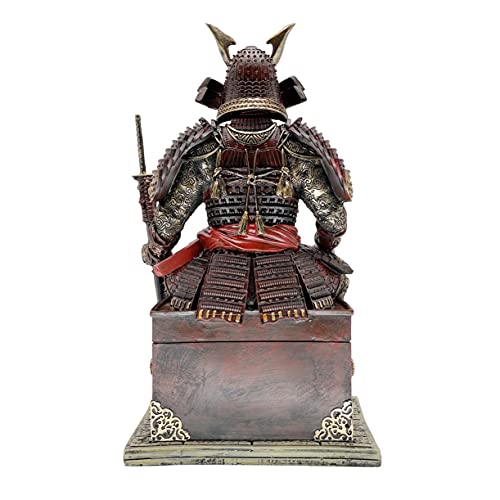LOOYAR Red Gold Medieval Samurai Undead Warrior Resin Statue (15.4"H) – Hand Painted, Eco-Friendly