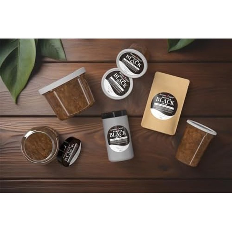 African Black Soap Paste 16 oz 100% Natural Raw soap for Acne, Eczema, Psoriasis, and Dry Skin Scar Removal Face And Body Wash. Handmade imported from Ghana