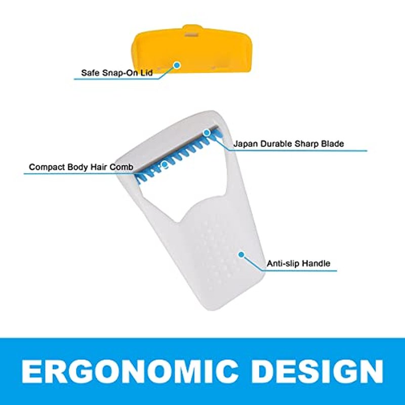 50Pcs Portable Disposable Razors, Skin Blade Razors, Individually Packaged Dry/Wet with Protection Cap, Stainless Steel Single Blade Hair Removal Prep Blade Razors for Women Men for Home&Summer Travel