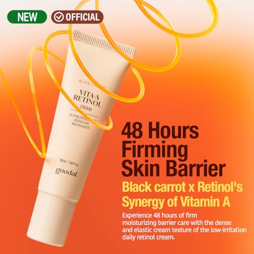 Black Carrot Retinol Moisturizer - Anti-Aging Face Cream with Niacinamide, Pore Minimizer, 48H Hydration