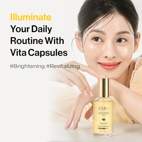 d'alba Piedmont White Truffle Oil Capsule Serum - Daily Vita Boost, Large 3.38 fl oz, Double Vitamin Formula, Oil Capsule Variation