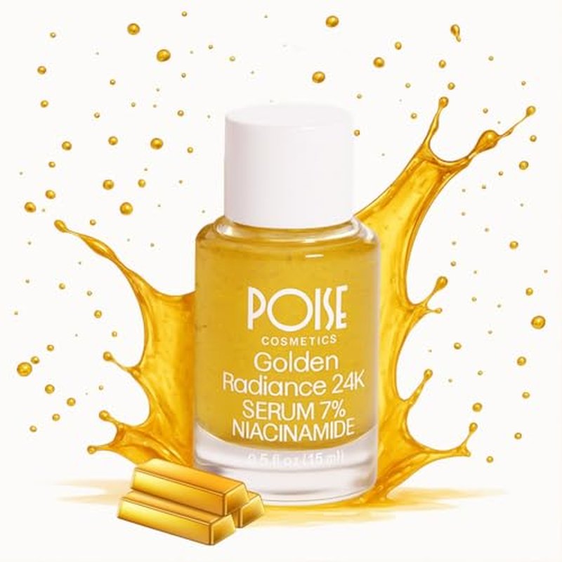 24K Golden Radiance Serum, Niacinamide and Vitamin C Serum for Vibrancy and Hydration, Helps Even Skin Tone for a Youthful Glow (0.5 fl oz)