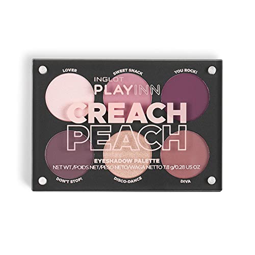 Inglot Creach Peach Eyeshadow Palette - 12 Colorful Long-Lasting Shades, Cruelty-Free, Compact Makeup