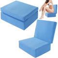 Foldable Hot Tub Booster Seat with Adjustable Heights & Washable Cushion - Blue