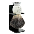 Parker 100% Black Badger Shaving Brush with Ivory Marble Handle