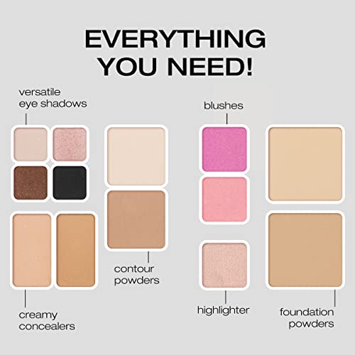 Woosh Beauty, Fold Out Face Original Makeup Palette, Travel, All in One, Neutral Cream & Powder (#2 Medium Light)