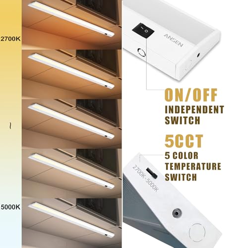 Ansen 48 Inch Hardwired LED Under Cabinet Lighting, Dimmable 26W, 1720lm, 5 Color Temp