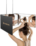 JUSRON Black Self Hair Cutting Mirror with 360 View & Adjustable Height – No LED