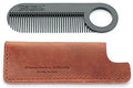 Carbon Fiber Beard & Hair Comb with Leather Sheath - Made in USA