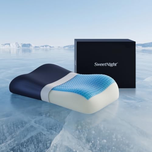 Cooling Memory Foam Pillow with Dual-Height Neck Support - Standard Size
