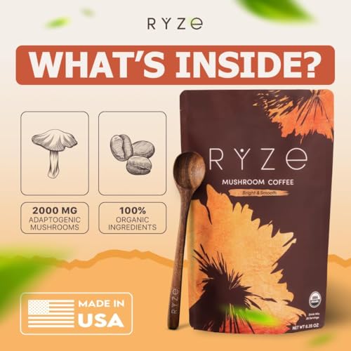 RYZE Organic Mushroom Coffee Starter Kit - Medium Roast, Pack of 2