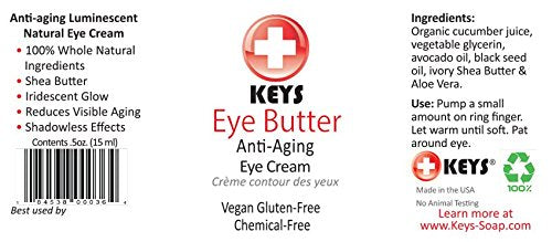 Natural Luminescent Eye Cream with Cucumber & Aloe Vera - Vegan Moisturizer for Sensitive Skin
