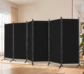 Black 6-Panel Room Divider Folding Privacy Screen for Home Office Classroom