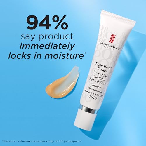 Elizabeth Arden Eight Hour Cream Nourishing Lip Balm, SPF 20 Sunscreen Balm, Moisturizer for Chapped Lips with Shea Butter & Vitamin E, 0.5 fl oz