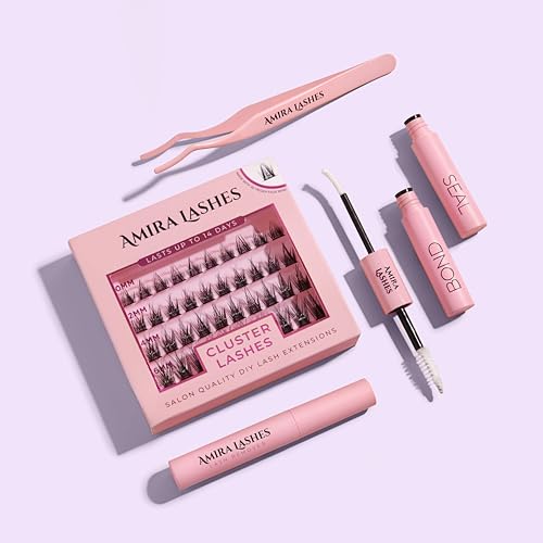 Volume Vixen DIY Cluster Lash Extension Kit, 10-16mm Salon Quality Volume Lashes, All-in-One System with Bond, Seal and Applicator, Reusable Vegan Fibers, 14-Day Wear