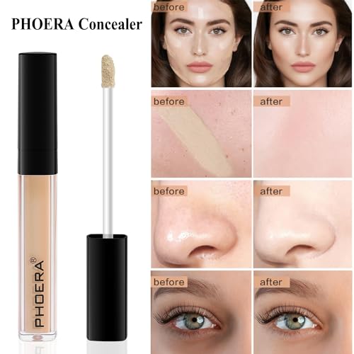 PHOERA Contour Palette 1 Ounce - Shades with Highlighter, Bronzer & Blush - 24 Hour Wear - Vari 104+105+ #002