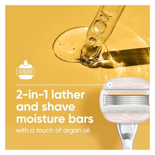 Gillette Venus MoistureGlide Women’s Razor 5 Count with Metal Handle & 4 Refills