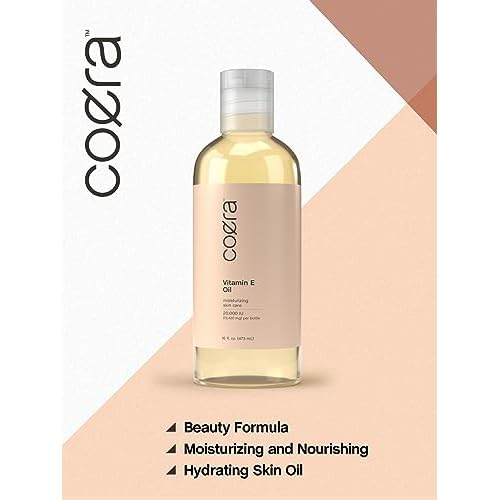Coera Vitamin E Oil | 20,000 IU | 16 fl oz | Moisturizing & Hydrating for Skin, Face, Hands and Body | Free of Parabens, SLS, & Fragrances