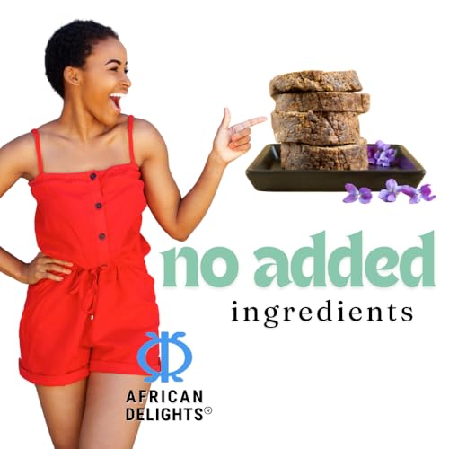 African Delights Herbal Black Soap Bar ? Organic Soap for Acne & Sensitive Skin, Traditional Skincare from Ghana, Face & Body Cleanser, Jabon Negro Africano