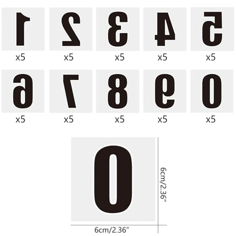 50pc Arabic Numerals Mark Digital Tattoo Sticker Ironman Triathlon, 50 Pack 5 of Each Large Race Number Temporary Tattoo Adult, Waterproof Sport Mark Sign Fake Temp Tattoo Men Women Athletes Marathon