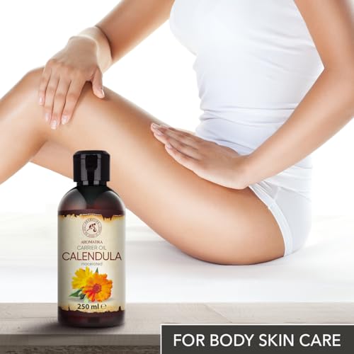 AROMATIKA Calendula Oil 8.45 Fl Oz (250ml) - Pure Natural Skin, Hair & Body Care