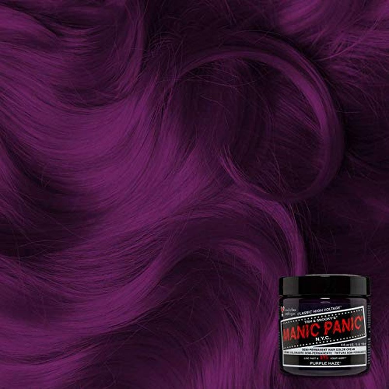 MANIC PANIC Classic Purple Haze Semi Permanent Hair Color - Warm Dark Purple Hair Dye for Women & Men That Lasts 4-6 Weeks - Vegan, Ammonia & Cruelty-Free - Create & Mix Custom Shades (4oz / 2pk)