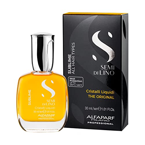 Alfaparf Milano Semi di Lino Cristalli Liquidi Hair Oil 1.01 Fl Oz - Shine & Heat Protectant