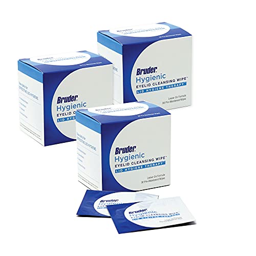 Bruder Eyelid Cleansing Wipes - 30 Count Pack of 3, Gentle Eye Care for Oil & Debris Removal, Rinse-Free, Unscented, Adults