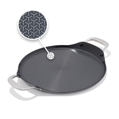 OXO Hybrid Nonstick Stainless Steel Griddle Pan - Induction & All Cooktop, Stay-Cool Handle, Dishwasher Safe