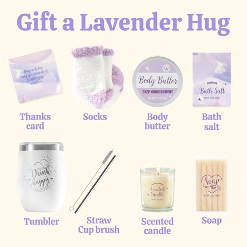 BODY & EARTH Self Care Gifts for Women, Birthday Gifts 6pcs Gift Basket, Spa Bath Sets for Women, Mothers Gifts for Mom