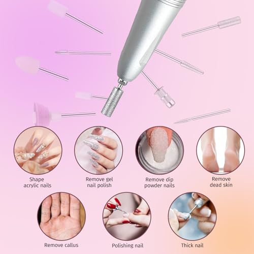 Cordless Professional Nail Drill Kit - Dark Grey 35000RPM Portable Manicure Pedicure Tool