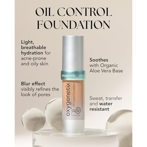 Oxygenetix Oil Control Foundation ? Taupe | Breathable Makeup for Face | Lightweight, Non-Comedogenic Coverage with Salicylic Acid | Longwear Foundation for Oily or Sensitive Skin