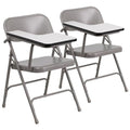 2-Pack Folding Chairs with Right-Handed Tablet Arms - Portable, Heavy-Duty Steel