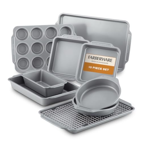 Farberware Nonstick Bakeware Set with Cooling Rack - 10-Piece