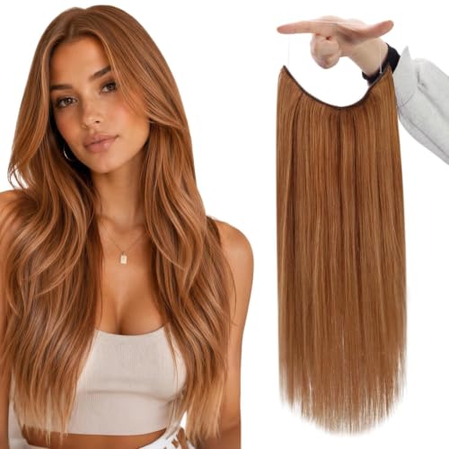 Full Shine Invisible Wire Hair Extensions 10 Inch Ginger Remy Human Hair