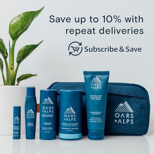 Oars + Alps Natural Deodorant for Men & Women, Aluminum Free Deodorant for Men, Dermatologist Tested, Clean Ingredients, Non Toxic, Vegan, Long Lasting, Odor Protection, Fresh Ocean Splash, 1pk, 2.6oz