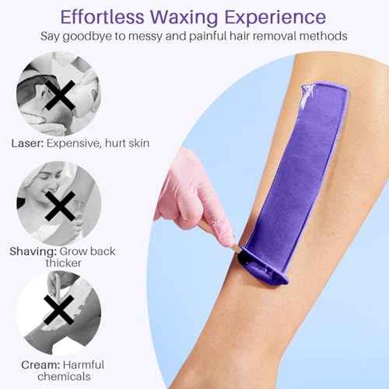 BLITZWAX 2.5lbs Hard Wax Beads for Hair Removal Lavender Waxing Beans for Sensitive Skin, Face, Eyebrows, Brazilian, Legs and Bikini - with 2 Silicone Sticks and 2 Wax Oils for Home and Salon Use