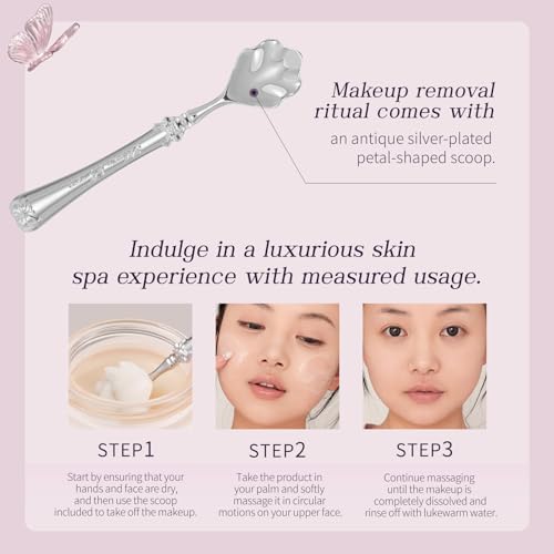 Flower Knows Midsummer Fairytales Makeup Cleansing Balm,Waterproof Makeup Remover & Oil Based Facial Cleanser to Nourish & Hydrate with Scoop,for All Skin Types(3.72 fl.oz./110 ml)