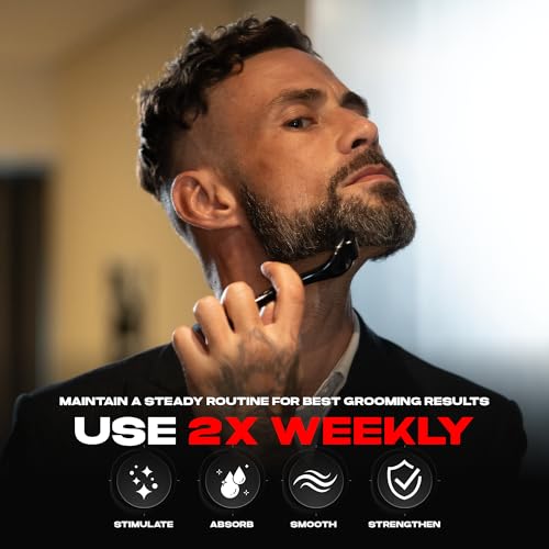 Beard Care Roller for Men ? Titanium Grooming Tool & Scalp Care Kit, Supports Fuller-Looking Beard Look, Ergonomic Handle, Daily Grooming Essential, Valentines Day Gift for Him