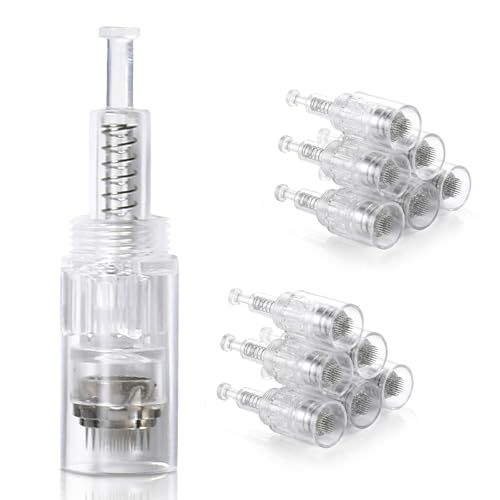 Microneedle Pen Cartridges 0.25mm - 12 Pack for Home Facial & Scalp Treatment